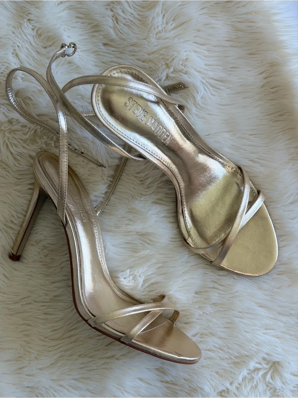 Steve Madden Jypsey Gold Leather Heels
